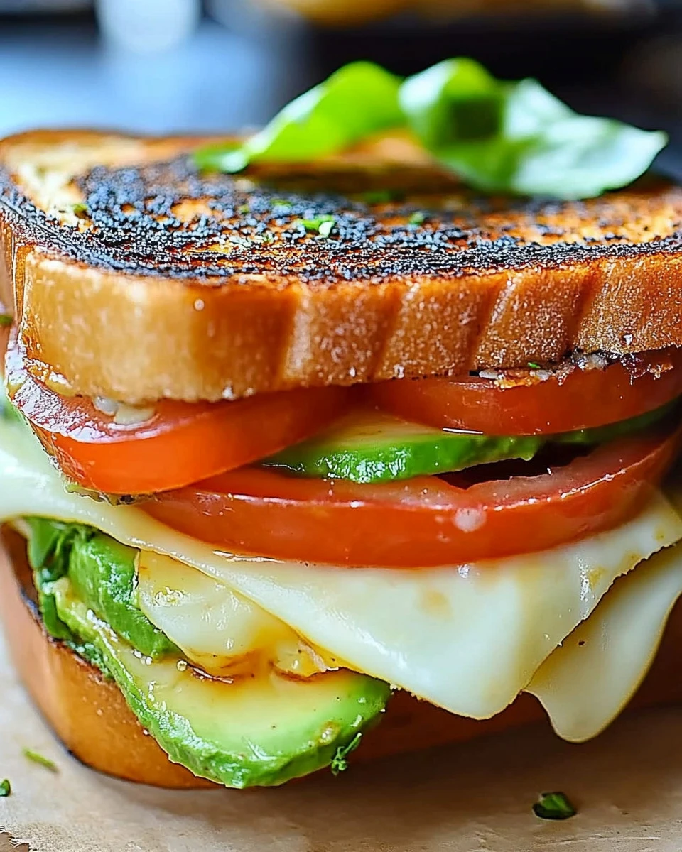 Avocado Mozzarella And Tomato Grilled Cheese