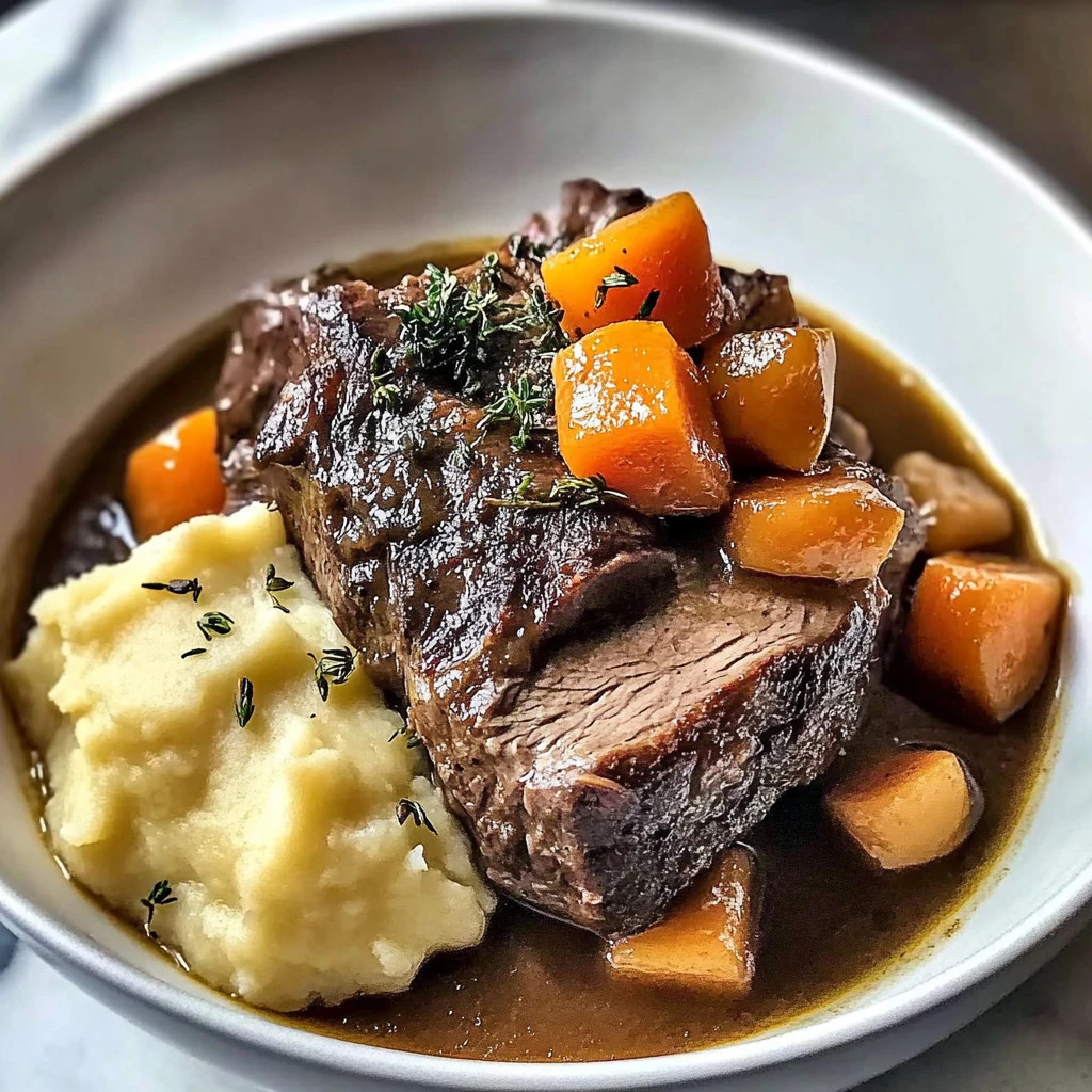 Pot Roast Over Mashed Potatoes
