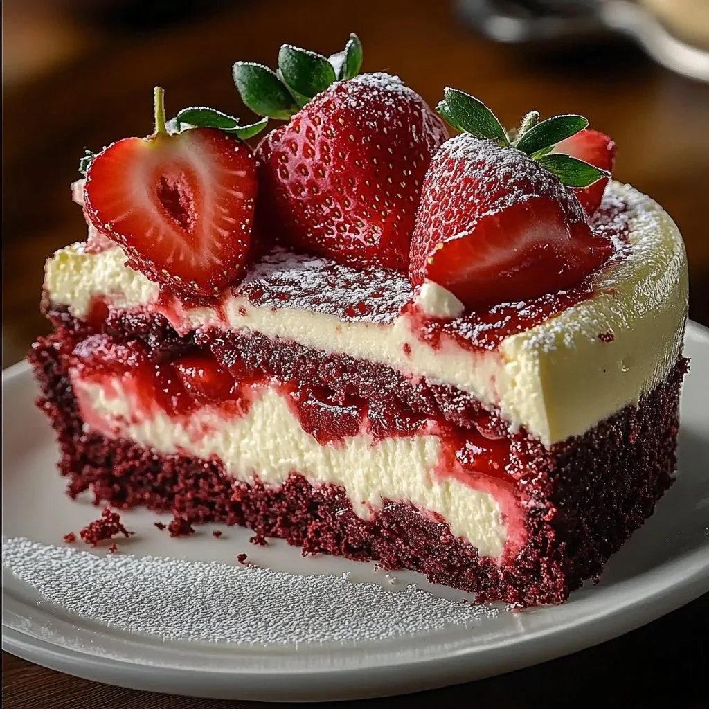 Red Velvet Strawberry Cheesecake