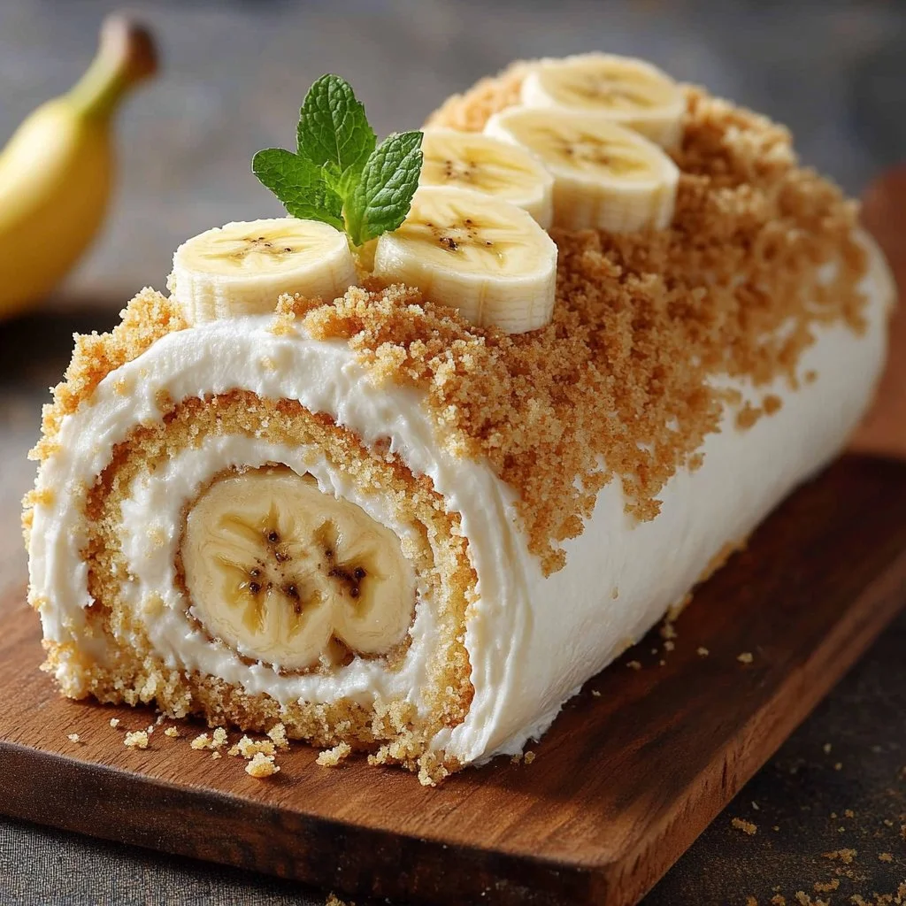 Banana Cake Cream Cheese Roll